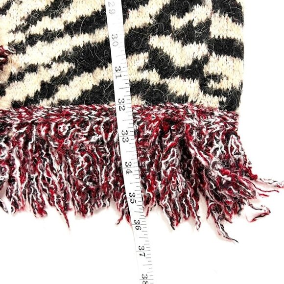 Anthropologie Sweater Women's 1X Paloma Fringed Animal Print Belted Cardigan - Picture 11 of 15